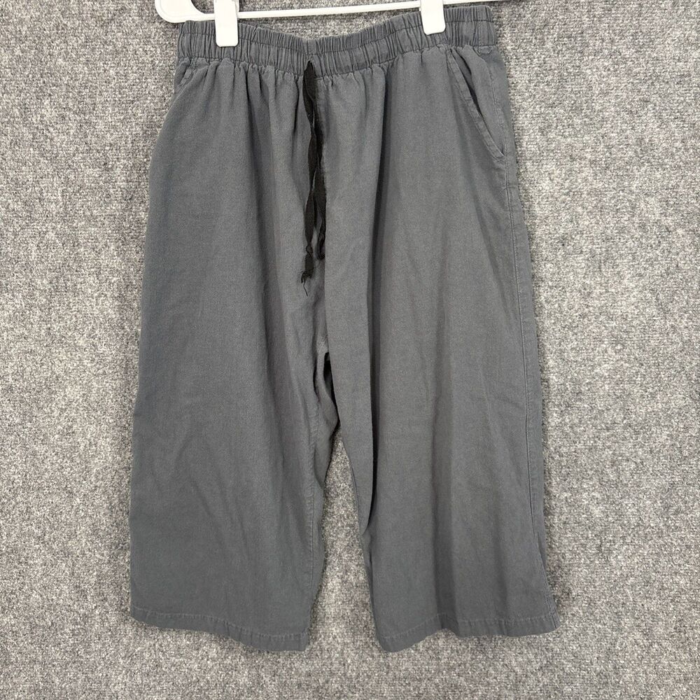 Candy Husky Pants Womens Mens  Size L Gray Capri Pilates Yoga Lounge Beach